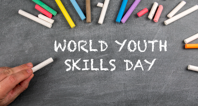 a sign that reads world youth skills day